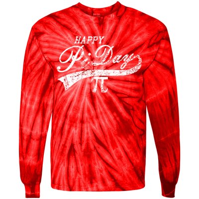 Retro Happy Pi Day 3.14 March 14th Math Geek Tie-Dye Long Sleeve Shirt