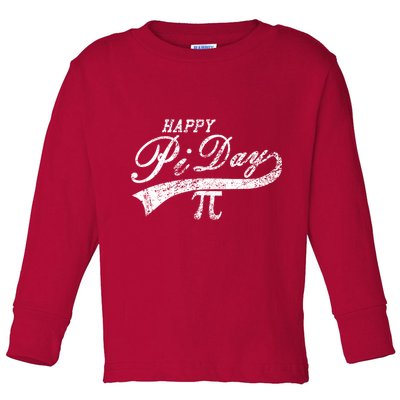 Retro Happy Pi Day 3.14 March 14th Math Geek Toddler Long Sleeve Shirt