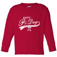 Retro Happy Pi Day 3.14 March 14th Math Geek Toddler Long Sleeve Shirt