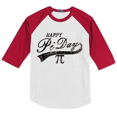 Retro Happy Pi Day 3.14 March 14th Math Geek Kids Colorblock Raglan Jersey