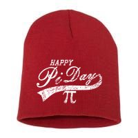 Retro Happy Pi Day 3.14 March 14th Math Geek Short Acrylic Beanie