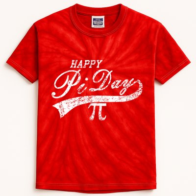 Retro Happy Pi Day 3.14 March 14th Math Geek Kids Tie-Dye T-Shirt