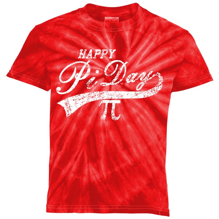 Retro Happy Pi Day 3.14 March 14th Math Geek Kids Tie-Dye T-Shirt