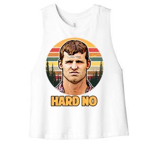 Retro Hard No  Women's Racerback Cropped Tank