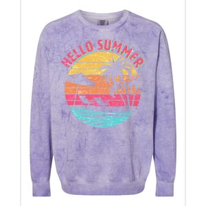 Retro Hello Summer Colorblast Crewneck Sweatshirt