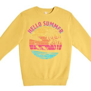 Retro Hello Summer Premium Crewneck Sweatshirt