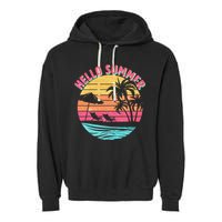 Retro Hello Summer Garment-Dyed Fleece Hoodie