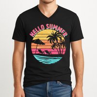 Retro Hello Summer V-Neck T-Shirt