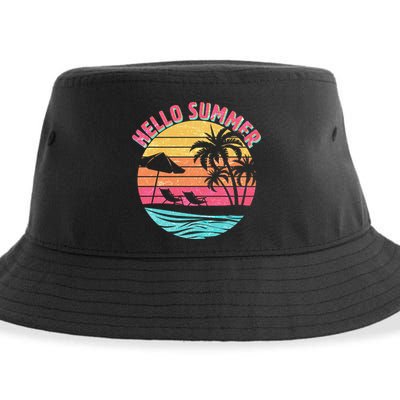 Retro Hello Summer Sustainable Bucket Hat