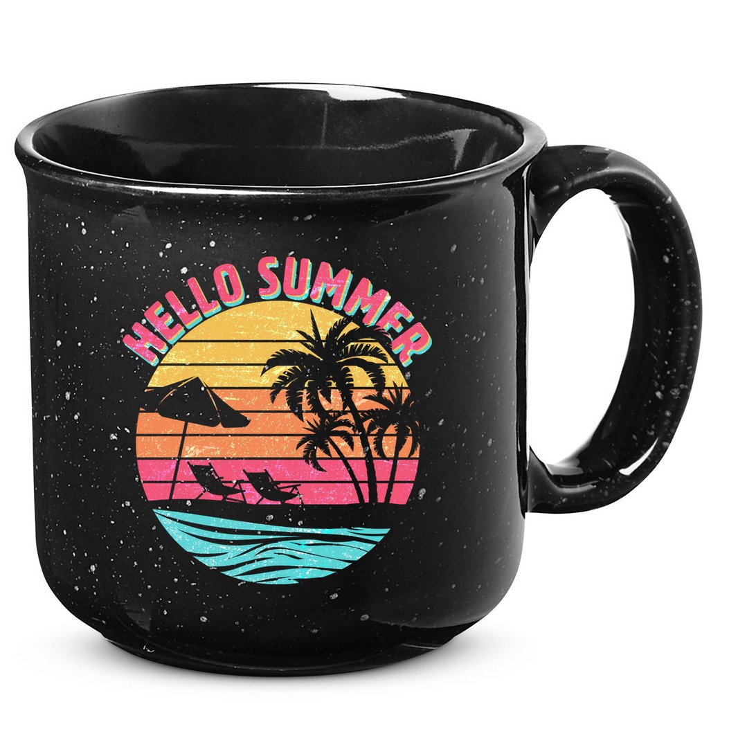 Retro Hello Summer 15oz Campfire Ceramic Mug