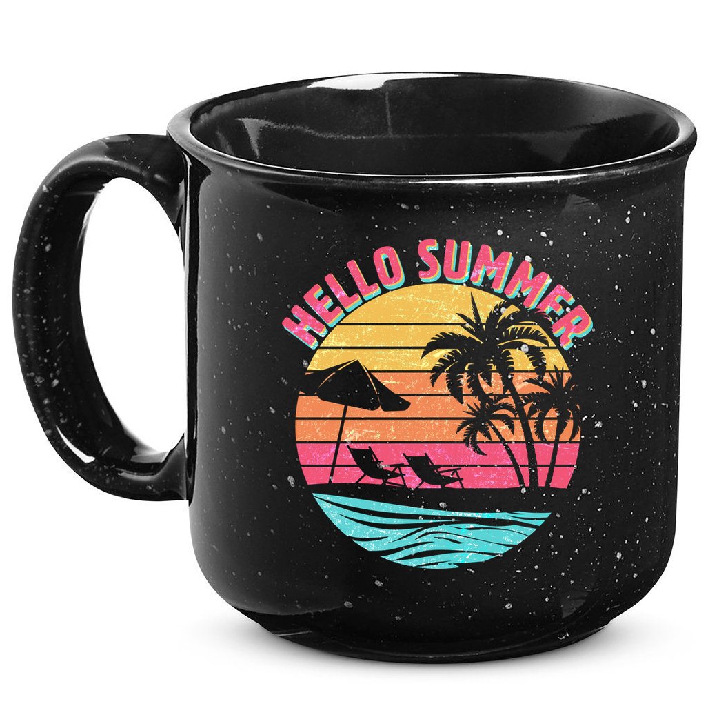 Retro Hello Summer 15oz Campfire Ceramic Mug