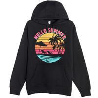Retro Hello Summer Premium Pullover Hoodie