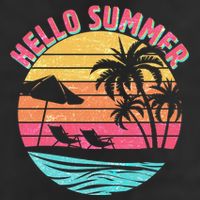 Retro Hello Summer Premium Pullover Hoodie