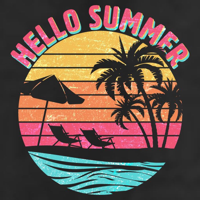 Retro Hello Summer Premium Pullover Hoodie