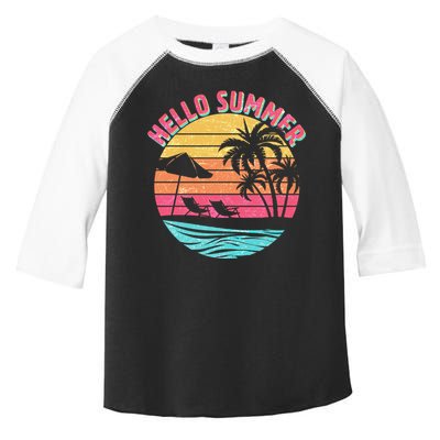 Retro Hello Summer Toddler Fine Jersey T-Shirt