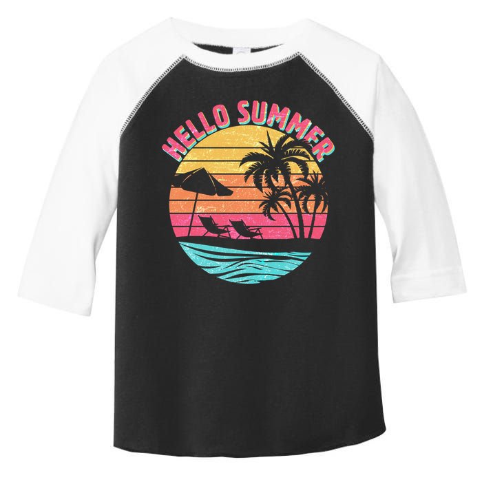 Retro Hello Summer Toddler Fine Jersey T-Shirt