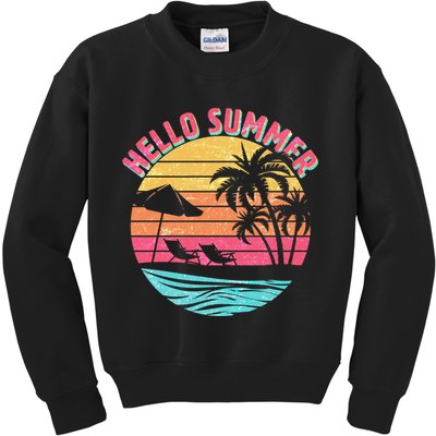 Retro Hello Summer Kids Sweatshirt