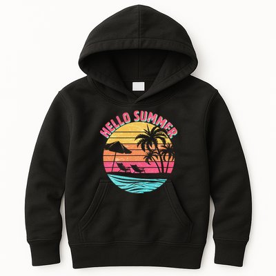 Retro Hello Summer Kids Hoodie
