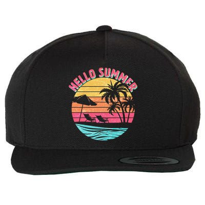 Retro Hello Summer Wool Snapback Cap