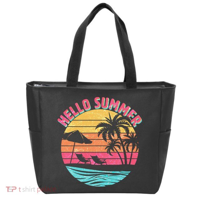 Retro Hello Summer Zip Tote Bag