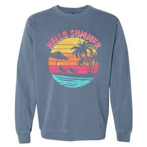 Retro Hello Summer Garment-Dyed Sweatshirt