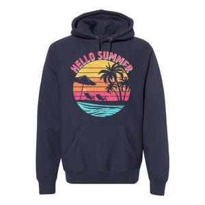 Retro Hello Summer Premium Hoodie