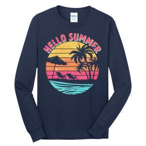 Retro Hello Summer Tall Long Sleeve T-Shirt