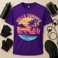 Retro Hello Summer Performance Shirt