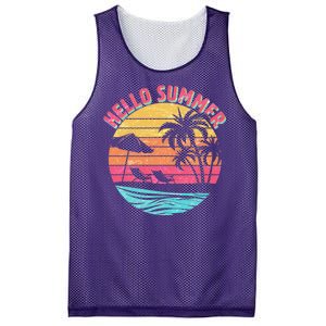 Retro Hello Summer Mesh Reversible Basketball Jersey Tank