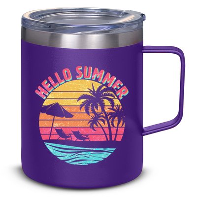 Retro Hello Summer 12oz Stainless Steel Coffee Mug