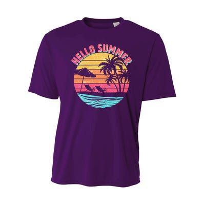 Retro Hello Summer Youth Performance Sprint T-Shirt