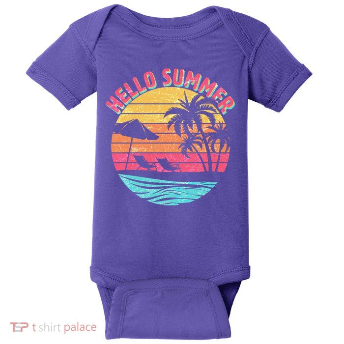 Retro Hello Summer Baby Bodysuit