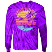 Retro Hello Summer Tie-Dye Long Sleeve Shirt