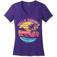 Retro Hello Summer Women's V-Neck T-Shirt