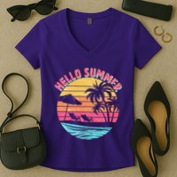 Retro Hello Summer Women's V-Neck T-Shirt