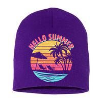 Retro Hello Summer Short Acrylic Beanie