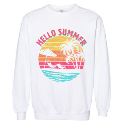Retro Hello Summer Garment-Dyed Sweatshirt