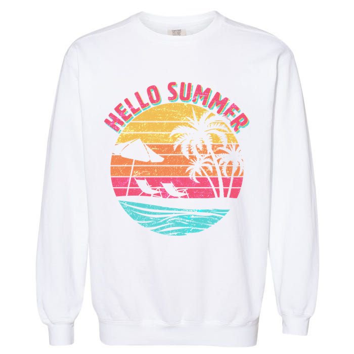 Retro Hello Summer Garment-Dyed Sweatshirt