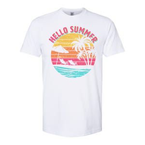 Retro Hello Summer Softstyle CVC T-Shirt