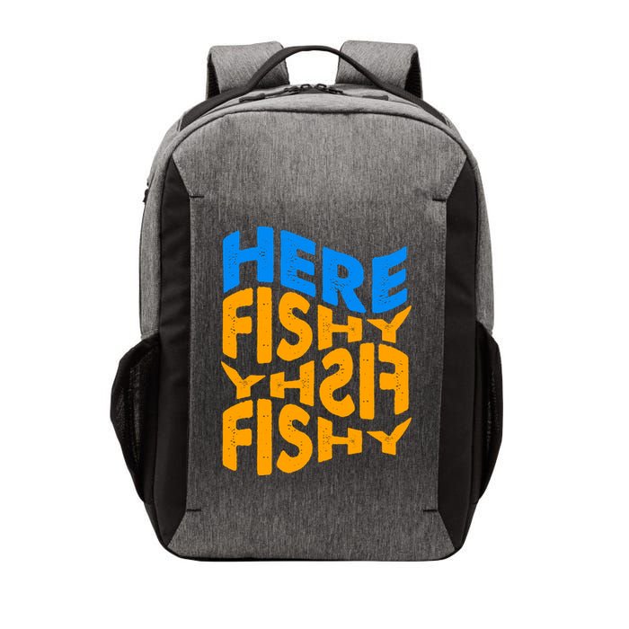 Retro Here Fishy Fishy Fishy Vector Backpack