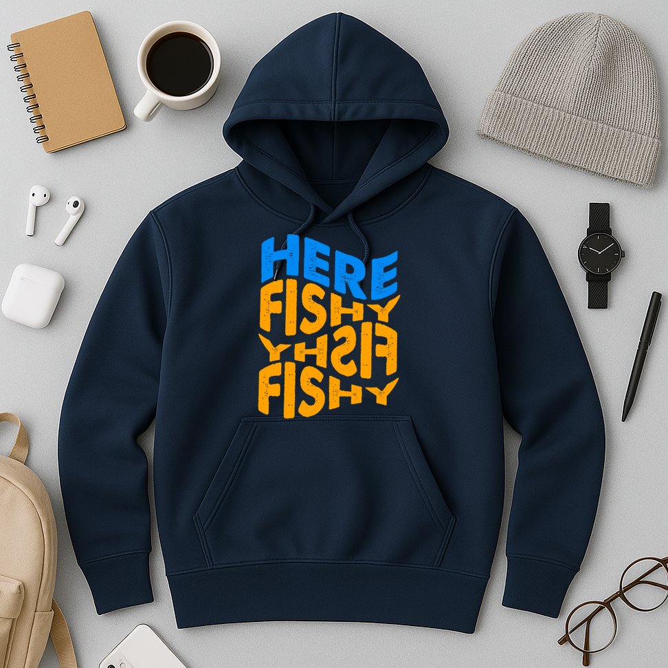 Retro Here Fishy Fishy Fishy Hoodie