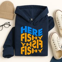 Retro Here Fishy Fishy Fishy Hoodie