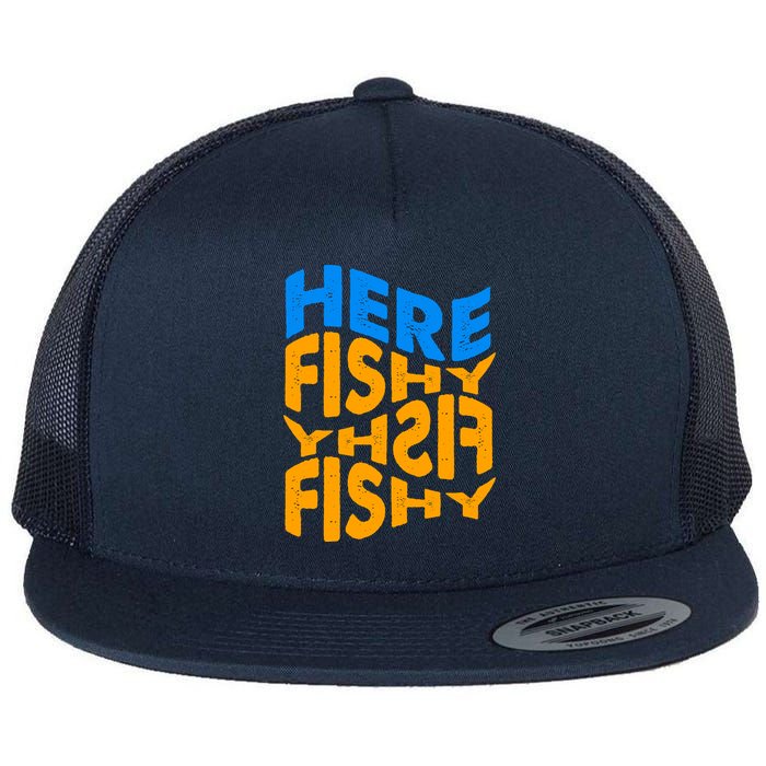 Retro Here Fishy Fishy Fishy Flatbill Hat