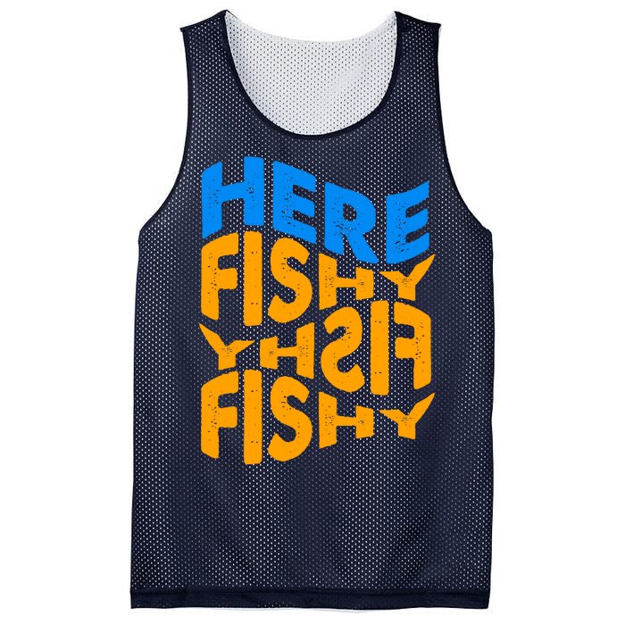 Retro Here Fishy Fishy Fishy Mesh Reversible Basketball Jersey Tank