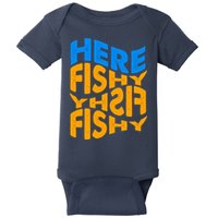 Retro Here Fishy Fishy Fishy Baby Bodysuit