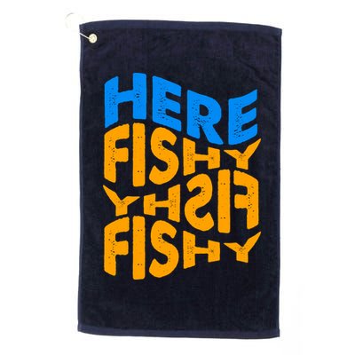 Retro Here Fishy Fishy Fishy Golf Towel