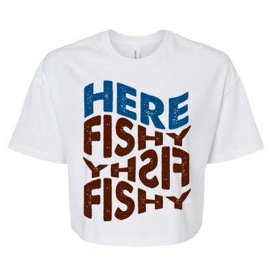 Retro Here Fishy Fishy Fishy Bella+Canvas Jersey Crop Tee