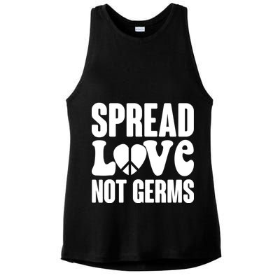 Retro Hippie Spread Love Not Germs Ladies PosiCharge Tri-Blend Wicking Tank