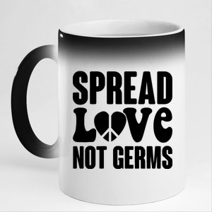 Retro Hippie Spread Love Not Germs 11oz Black Color Changing Mug