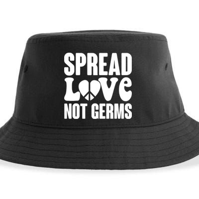 Retro Hippie Spread Love Not Germs Sustainable Bucket Hat